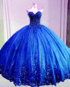 Sparkly Royal blue ball gown Organza Quinceanera Dress With Sweetheart Neckline For Debutante Ball, Organza Quinceanera Dress With Sweetheart Neckline, Quinceanera Dress With Sweetheart Neckline For Debutante Ball, Sweet 16 Blue Gown With Sweetheart Neckline, Blue Gown With Sweetheart Neckline For Sweet 16, Blue Sweetheart Neckline Gown For Sweet 16, Sweetheart Neckline Organza Quinceanera Dress For Prom Season, Blue Sweetheart Neckline Dress For Sweet 16, Quinceanera Ball Gown With Sequins And Sweetheart Neckline