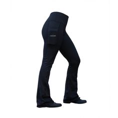 Think our Grand Prix Riding Tight - but in a bootcut version. Made of a durable 90% polyester and 10% spandex blend with a three-way stretch. The side pockets on both right and left thighs will hold any sized cellular phone, car keys, credit cards and treats for your horse! They are full seat silicone for just the right amount of stick in the saddle! These bootcut riding tights are perfect for western riding or saddleseat - and are so comfortable, you won't want to take them off. RIDING TIGHTS S Functional Training Bottoms With Hip Pockets, Functional Full Length Activewear With Hip Pockets, Fitted Mid-rise Yoga Pants With Hip Pockets, Functional Fitted Pants For Outdoor, Fitted Pants With Functional Pockets For Outdoor Activities, Functional Fitted Outdoor Pants, Casual Fitted Yoga Pants For Outdoor Activities, Fitted Full-length Yoga Pants With Pockets, Stretch Mid-rise Yoga Pants With Hip Pockets