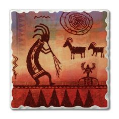 an image of native american art with animals