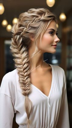 Bridesmaids Braids Hairstyles, One Side Fishtail Braid, Sideswept Braided Hairstyles, Fishtail Braid Bridal Hair, Fishbraids Hairstyles, Mock Braid Hairstyles, Wedding French Braid, Wedding Hairstyles For Long Hair Braid, Wedding Braids For Long Hair