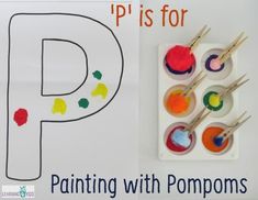 the letter p is for painting with pompoms