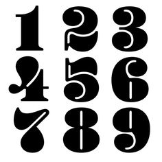 the numbers are black and white in different styles, including one that has been changed