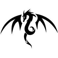 a black and white dragon tattoo design