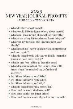 the new year journal for self - reflection