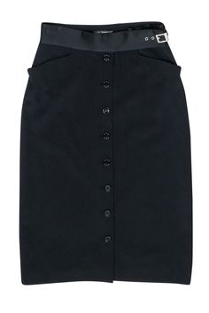 Current Boutique-Dolce & Gabbana - Black Button Front Pencil Skirt Sz 6 Black Pencil, Black Pencil Skirt, Black Button, Boss Babe, Silk Blouse, Formal Wear, Costume Design, Sleek, Pencil Skirt