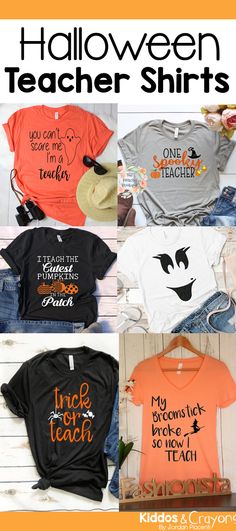 Halloween Shirts For Teachers, Halloween Shirts Vinyl, Daycare Shirts, Halloween Tshirt Ideas, Halloween T Shirt Ideas