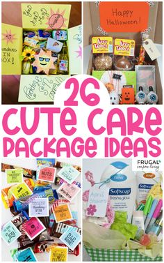 the collage is full of cute care package ideas for kids to use in their crafts