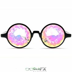 **ON SALE FOR A LIMITED TIME ONLY! WAS $30.99, NOW ONLY $27.99!**Real Glass CrystalsRainbow LensesHand Polished Black FrameIntense Kaleidoscopic EffectFree Microfiber Cleaning Case IncludedHandcrafted in the USAGloFX Rainbow Kaleidoscope Glasses enable infinite visual sensations through a unique multi-faceted glass crystal. The rainbow infused glass lenses will make your eyes perform optical aerobics while you swim through a galaxy of polychromatic color. These are the Kaleidoscopic Glasses that Diffraction Glasses, Kaleidoscope Glasses, Fun Products, Rave Gear, Rave Accessories, Eye Wear, Clean Microfiber, Faceted Glass, Glass Crystal