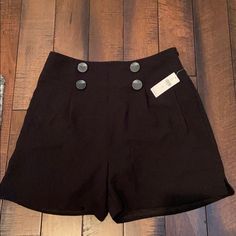 Anthropologie Nwt, High Waisted Black Shorts Lined Elegant Wide-leg Black Shorts, Elegant Black Wide Leg Shorts, Chic Black Wide Leg Shorts, Chic Black Wide-leg Shorts, Black High Waisted Shorts, Anthropologie Jeans, Floral Print Shirt, Cut Off Jeans, Silk Shorts