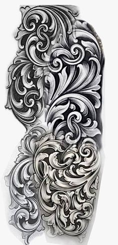 an intricately designed piece of paper with black and white swirls