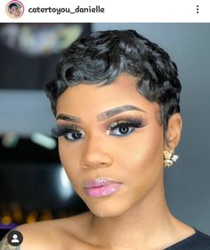 Latoya Luckett Short Hair, Fingerwaves Short Hair Black Pixie Cuts, Finger Waves Short Hair, Short Hair Styles African American, Finger Wave, Short Black Hair