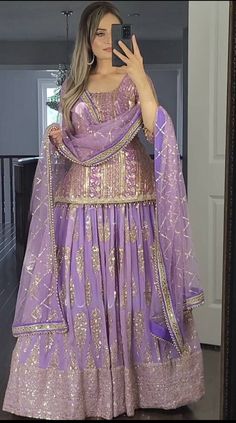 Pakistani Top Lehenga Readymade Designer Bollywood Wedding Salwar Top Dresses Needle Work Embroidery, Lehenga Anarkali, Purple Lehenga, Wedding Salwar Kameez, Desi Dress, Sabyasachi Lehenga, Punjabi Dress, Desi Clothes, Indian Wedding Wear