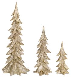 three snow covered trees on a white background