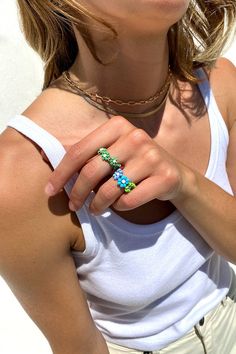 ☀️ Hot summer days: new items just dropped online and in our European stores #subdued #subduedgirls Beads Rings, Rings Set, Beaded Rings, Ring Sets, Cuff Bracelets, Cuff