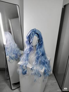 Fire Ombre Hair, Long Blue Hair, Cloud Hair, Sunkissed Hair Brunette, Ocean Hair, Water Hair, Hair References