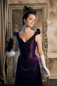 Purple 1890s Dress, Gothic Victorian Gown Purple Victorian Dress, 1890s Dress, Black Victorian Dress, Purple Ball Gown, Gothic Gowns, Vanessa Ives, Mode Purple, Gothic Party, Rococo Dress