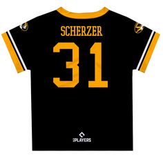 a black and yellow jersey with the number 31 on it