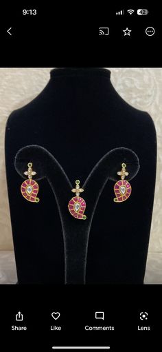 This beautifully handmade Judau Kundan pendant set makes an ideal gift. The intricate design exudes style and sophistication without being overly ostentatious. With its timeless design, its sure to become a treasured item in any collection. Kundan Pendant Set, Handmade Pendant, Intricate Design, Handmade Pendants, Pendant Set, Timeless Design, Ideal Gift, Fine Jewelry, Pendant