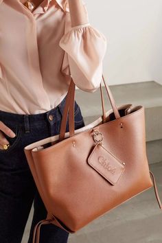 New Chloe Sense Medium Tan Calfskin Tote Bag | eBay Chloe Bag, Logo Embroidered, Net A Porter, Luggage Bags, Priority Mail, Women Collection, Leather Tote, Inside Pocket, Everyday Essentials Products