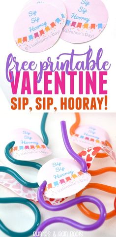 the free printable valentine's day sip, sip hooray for kids