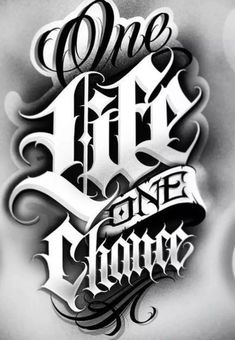 an artistic type of lettering that looks like it has been done in black and white