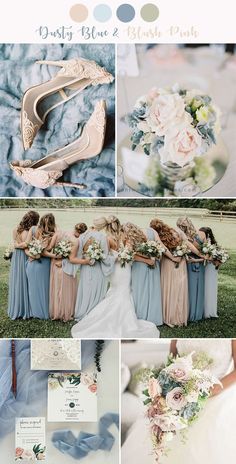 the wedding color scheme is blue and pink