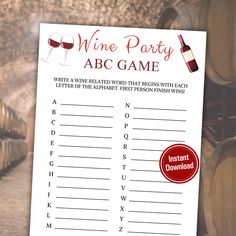 a wine party game with red wine glasses