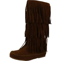 Pierre Dumas Womens Apache-4 Fringe Moccasin Fashion Boots Size: 6.5 B(M) US.  Color: Beige.  Gender: female.  Age Group: adult. Womens Moccasin Boots, Native American Moccasins, Fringe Moccasins, Moccasin Boots, Fringe Boots, Tan Suede, Fashion Boots, Moccasins, Native American