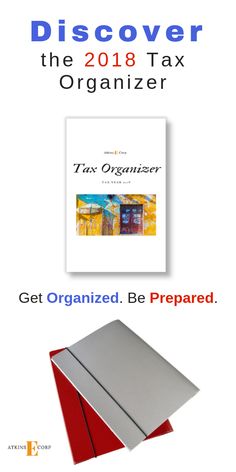 an advertisement for the tax organizer, which is designed to help you get organized and be prepared