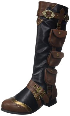 PRICES MAY VARY. MENS HALLOWEEN COSTUMES - Male Costume Boots for SteamPatentnk, Victorian, Time Traveler, Reinaissance, and Vintage Dancer costumes MENS BOOT SIZING - Small 8-9, Medium 10-11, Large 12-13, X-Large 14 BOOT MEASUREMENTS - 1" Heel, Shaft measures 16" from the arch and Circumference measures 16" around STEP BACK INTO TIME - Victorian SteamPatentnk boots are costume essentials to designing your Time Traveler to Renaissance DIY costume ELLIE SHOES COSTUME COLLECTION - This line of sho Mens Knee High Boots, Gothic Boots Men's, Steam Punk Character Design, Mens High Heel Boots, Costumes Male, Vintage Dancer, Shoes Costume, Steampunk Boots, Pirate Boots