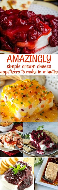 the cover of amazingly simple cream cheese to make in minutes, including cranberry sauce