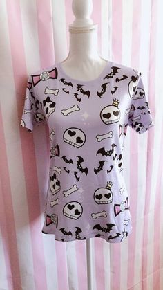 Pastel Gothic Eyebow Tee If you're looking for unique, fun and kawaii clothes, this is the PERFECT choice! <3 *Standard Fit *High Quality *90% Cotton, 10% Coolmax This is made-to-order item, kindly allow 35-45 production business days to finish. Happy Shopping! Gothic Tees, Gothic Skeleton, Pastel Goth Outfits, Kawaii Clothing, Pastel Goth Fashion, Inside Out 2, Fashion Inspiration Board, Special Clothes, Kawaii Clothes