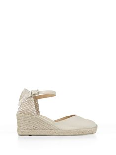 Heel 5 cmComposition: Canvas Spring Elegant Flat Heel Wedge Sandals, Elegant Wedge Heel Espadrilles With Woven Sole, Chic High Heel Straw Espadrilles, Elegant Open Toe Straw Espadrilles, Elegant Platform Espadrilles For The Beach, Elegant Beach Platform Espadrilles, Elegant Open Toe Espadrilles For Spring, Elegant Straw Espadrilles For Summer, Elegant Straw Espadrilles For Spring