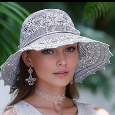 Washable Breathable Foldable Hat, Women's Fashion Hollow Sun Hat Large Brimmed Beach Hat Beach Hat, Sun Hat, Sun Hats, Accessories Hats, Women's Fashion, Women Accessories, Sun, Hats, Grey