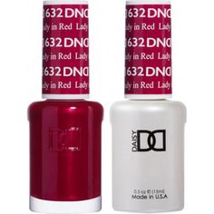 DND Duo - #632 Lady In Red / Soak-Off Gel Polish 0.5 oz. + Nail Lacquer 0.5 oz. Elegant Nails, Professional Nails, High Gloss Finish