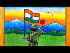 Indian Soldier Drawing, Independence Day Drawing Ideas, August Drawing, Poster Easy, Independence Day Poster, Flag Drawing