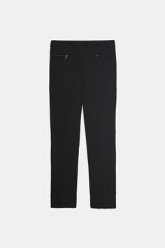 ZIPPERED CIGARETTE PANTS-View all-PANTS-WOMAN | ZARA United States Zara Trousers With Elastic Waistband, Zara Straight Pants With Elastic Waistband, Chic Stretch Cargo Pants With Elastic Waistband, Trendy Straight Pull-on Pants, Trendy Straight Pants With Pull-on Style, Workwear Cargo Pants With Elastic Waistband, Zara Casual Straight Leg Dress Pants, Zara Workwear Pants With Side Pockets, Zara Casual Ankle-length Dress Pants