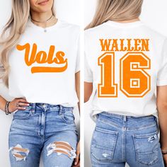 Bring on the Vols Orange and White this football season with a little Morgan Wallen and country music twist! Heat pressed on both sides onto a Comfort Colors tee of you color choice (White, Natural, or Pepper) ✦Comfort Colors✦ long-lasting double needle sleeve and bottom hems garment-dyed fabric, giving a soft, vintage color and texture 100% ring-spun cotton twill taped neck & shoulders for extra durability Washing & Care Instructions (Comfort Colors) machine wash cold do not not bleach tumble dry low heat do not iron design Thank you for supporting our small business, creativity in design, and most of all, for choosing Bella Symphony! Morgan Wallen Concert, Iron Design, Morgan Wallen, Vintage Color, Concert Tees, Comfort Colors Tee, Football Season, Dyed Fabric, Vintage Colors