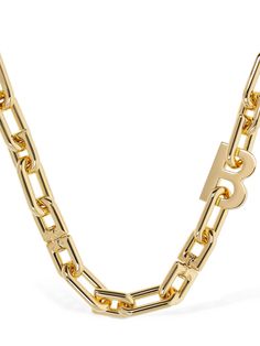 Gold-colored brass. Clasp closure Balenciaga Jewelry, Balenciaga Women, Brass Necklace, Lowest Price, Balenciaga, Jewelry Collection, Jewelry Necklaces, Brass, Luxury Fashion