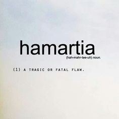 an airplane is flying in the sky with words above it that read, hamartia