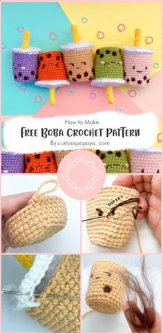 crochet pattern with instructions for how to make a boba bag