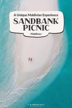 an advertisement for sandbank picnic on the beach