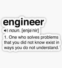 a sticker with the words engineer on it