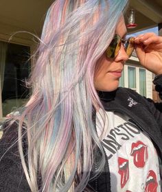 Cotton Candy Highlights, Pastel Cotton Candy Hair, Cotton Candy Split Dye, Cotton Candy Hair Pink, Candyfloss Pink Hair, Fine Flat Hair, Korean Hair Color, Cotton Candy Hair, Prom Hairstyles For Short Hair