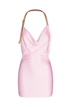 MAIRE DRESS - PINK : BABY PINK Baby Pink Mini Dress, Pink Bodycon, Vegas Dresses, I Am Gia, Pink Mini Dresses, Pink Baby, Neck Strap, Bodycon Mini Dress, Low Cut