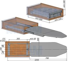 an image of a box with a surfboard in it and measurements on the side