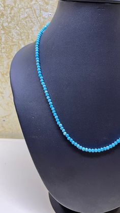 Elegant Blue Turquoise Necklace With Faceted Beads, Elegant Blue Turquoise Necklace With Tiny Beads, Elegant Turquoise Rondelle Beaded Necklaces, Handmade Turquoise Jewelry, Turquoise Bead Necklaces, Arizona Turquoise, Handmade Gifts For Her, Necklace Turquoise, Natural Sleep