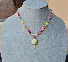 colorful necklace / choker necklace / summer jewelry / gifts for her / gift for her / statement necklace / handmade jewelry / birthday gift Cheap Beads, Colorful Necklace, Jewelry Birthday, Summer Necklace, Beaded Choker Necklace, Birthday Jewelry Gift, Necklace Choker, Colourful Necklace, Beaded Choker