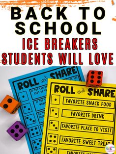 back to school ice breakers student's will love game with dices on it