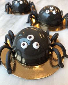 some kind of chocolate cake with googly eyes on it